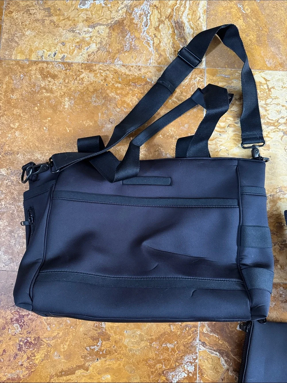 Black Dagne Dover Diaper Tote Bag with Shoulder Strap -